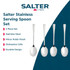 Set of two stainless steel tablespoons with a modern handle, shown on white background