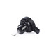 Black electric motor with visible steel blade, shown on white background
