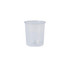 Clear plastic measuring cup, 40ml capacity, shown empty against white background