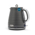 Grey Salter electric kettle with ridged finish and chrome handle