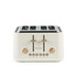 Cream 4-slice toaster with gold controls, front view