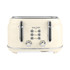 Cream 4-slice toaster with chrome controls, front view