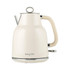 Cream electric kettle with chrome accents and Salter branding, front view