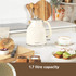 Cream electric kettle with chrome trim and Salter branding on kitchen worktop