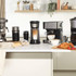 Salter coffee machine range on kitchen worktop with croissants and coffee