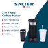 Salter coffee machine range on kitchen worktop with croissants and coffee