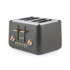 Salter 4-slice black toaster, close-up of control panel with gold dials and buttons