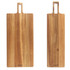 Set of two rectangular acacia wood serving boards with handles, shown side by side.