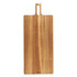 Rectangular wooden chopping board with handle, natural wood finish