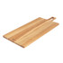 Rectangular wooden serving board with handle, natural brown finish
