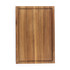 Rectangular wooden chopping board with groove edge, shown from above.