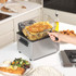 Salter stainless steel deep fryer with dual fry baskets on kitchen worktop