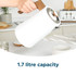 White 1.7 litre kettle with wood-effect handle