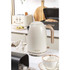 Cream Salter kettle and toaster set on kitchen counter with bread bin and tea caddy