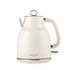 Cream electric kettle with chrome accents and Salter branding, front view