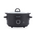 Black Salter slow cooker with glass lid shown from front