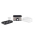 Silver electric egg cooker with accessories, shown disassembled on white background