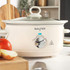 Cream Salter slow cooker with glass lid shown on kitchen counter