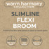 Banner: Slimline flexi broom with 180° swivel head, soft bristles, extends to 120 cm