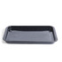 Rectangular black speckled enamel oven tray, top view