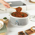 Salter grey slow cooker front dial showing heat settings
