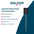 Black digital meat thermometer with LCD screen, shown on white background