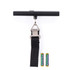 Black electronic luggage strap scale with 2 alkaline AAA batteries, front view