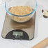 Boxed Salter stainless steel electronic kitchen scale with display, side angle