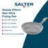 Set of grey non-stick frying pans, saucepans and grill pan on white kitchen worktop