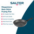 Set of black speckled non-stick saucepans and frying pans with lids on kitchen counter