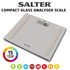 Compact glass analyser scale with LCD display, Salter brand, light grey