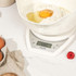 White digital kitchen scale with 2 litre dishwasher-safe bowl, showing Salter brand.