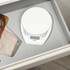 White digital kitchen scale with 2 litre dishwasher-safe bowl, showing Salter brand.
