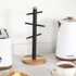 Toronto Mug Tree & Kitchen Roll Holder - Black