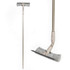 Beige extendable mop with grey microfibre pad and squeegee, shown front and close-up.