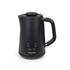 Black electric kettle with handle, Salter branding, shown on white background