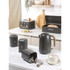 Pebble Kettle, 4-Slice Toaster & Canister Set - Charcoal