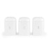 Set of three white kitchen storage tins labelled S, C, T for sugar, coffee, tea.