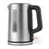Salter stainless steel electric kettle with water level window, shown side view