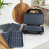 Black 3-in-1 sandwich maker with open grill plates and interchangeable waffle and toastie plates