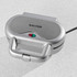 Silver Salter sandwich maker with lock handle, shown closed on kitchen worktop
