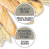Promotional image showing baguette and bread rolls with text: Neatly store bread, bagels, and pastries; powder-coated finish.