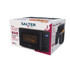 Black 20L digital microwave in box, Salter Kuro model, shown on retail packaging