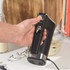 Pair of metal hand mixer beaters, silver, shown against white background