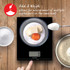 Digital kitchen scale with bowl measuring milk in ml or fl.oz, Aquatronic feature shown