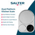 Salter stainless steel dual platform kitchen scale in retail packaging