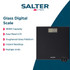 Black brushed finish electronic scale in Salter packaging, LCD display, 15 year guarantee