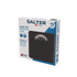 Black mechanical bathroom scale with large dial in Salter branded packaging