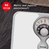 Mechanical bathroom scale showing KG, ST, LB units, silver and white with Salter branding