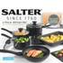 Salter 6 piece black non-stick kitchen cookware set including pans and baking tray